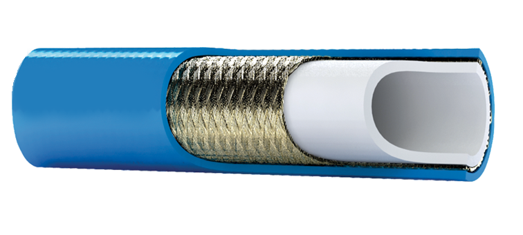 Tuyau thermoplastique bleu 1 tresse acier 1W