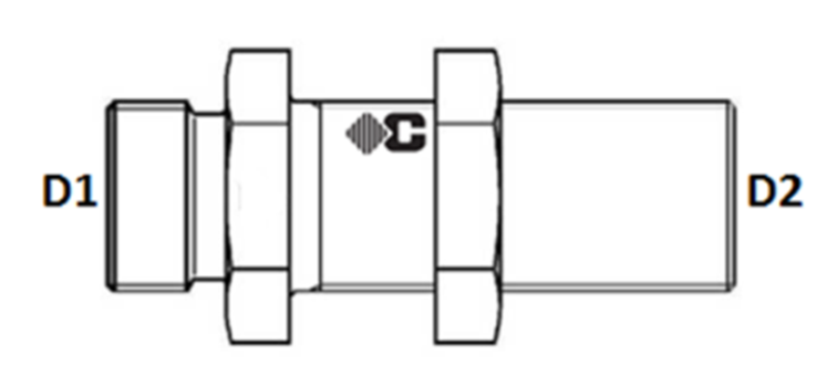 Union double de cloison série GAZ