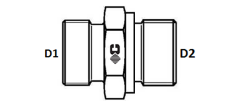 Union male gaz cylindrique série GAZ