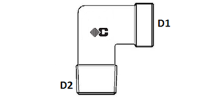 Coude male gaz conique 90° série GAZ