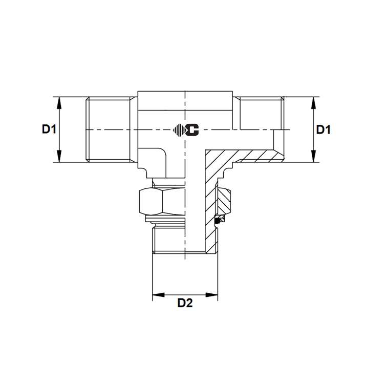 Te male BSP x male GAZ cylindrique