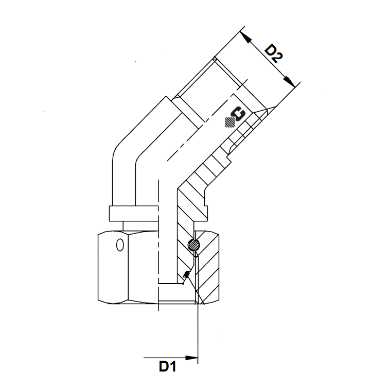 Coude 45° male BSP x femelle BSP