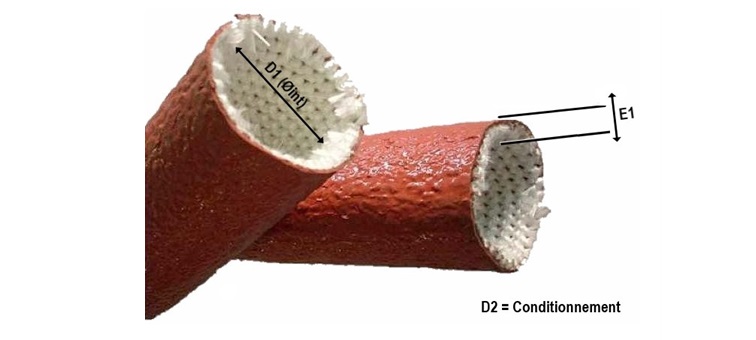 Gaine fibre de verre siliconée mince