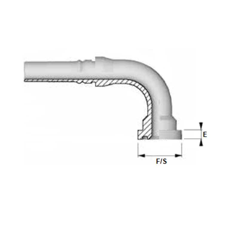 Embout interlock 90° à bride 6000 PSI