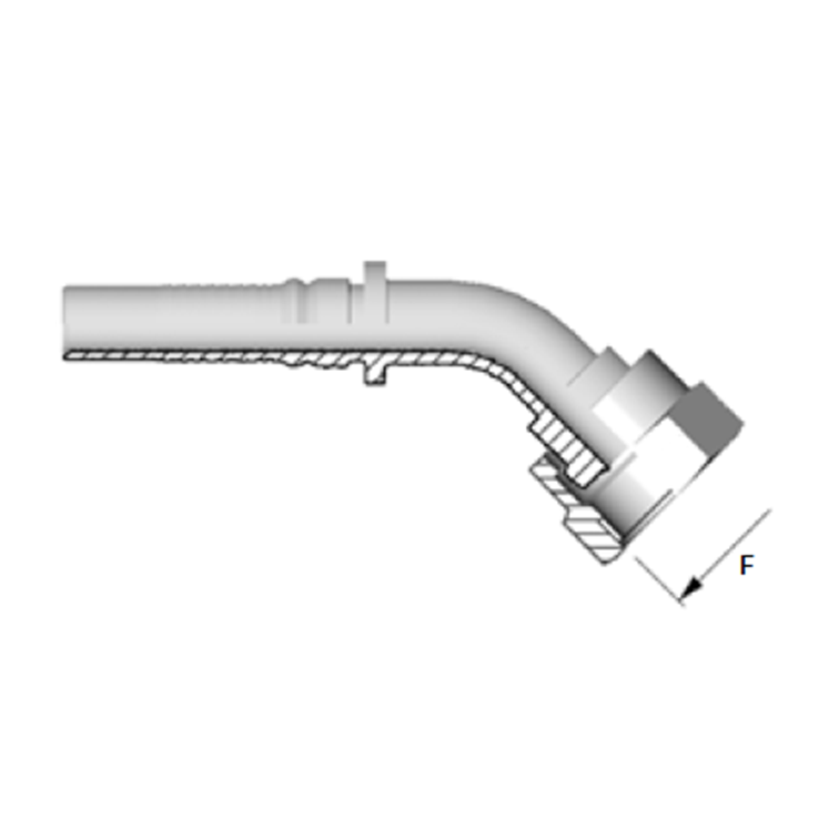 Embout interlock 45° femelle ORFS