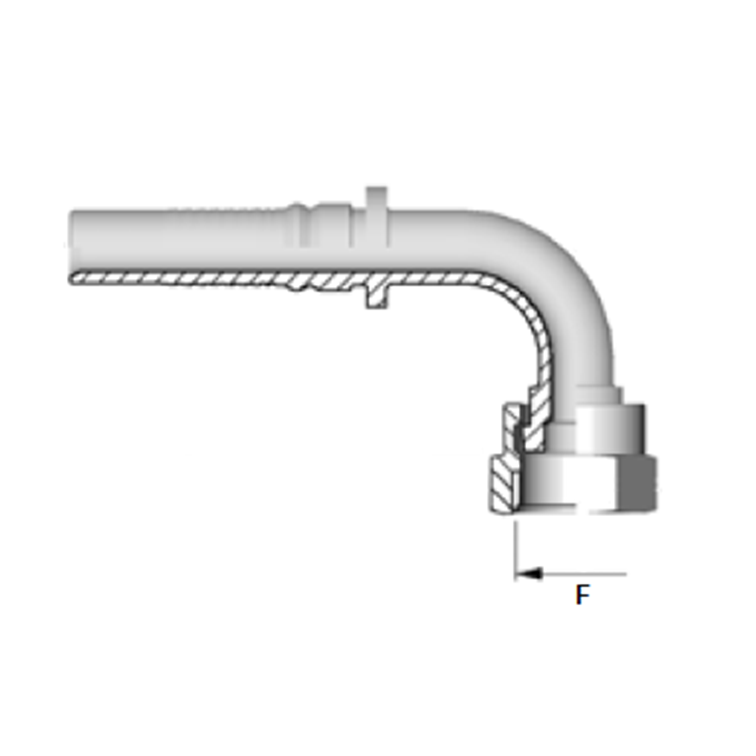 Embout interlock 90° femelle ORFS
