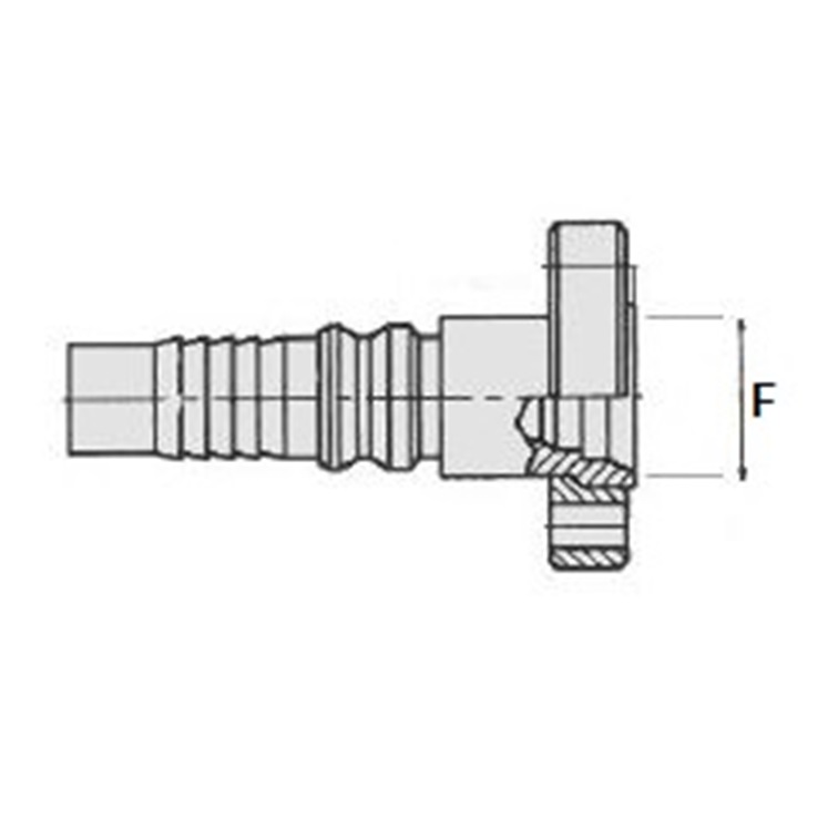 Embout interlock male à bride type POCLAIN