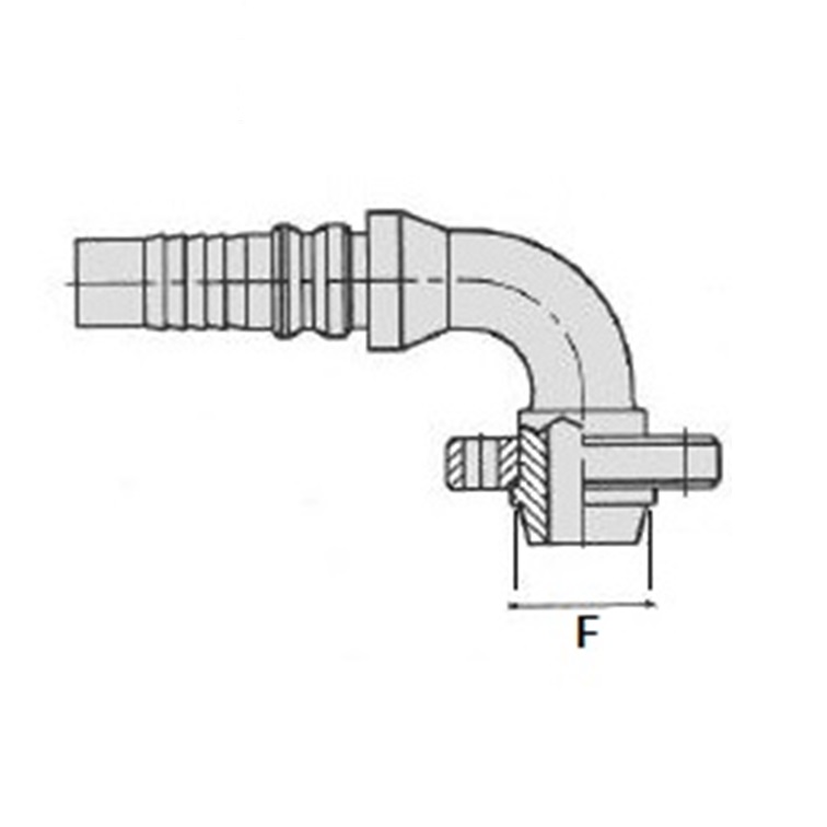 Embout interlock tournant 90° à bride type POCLAIN