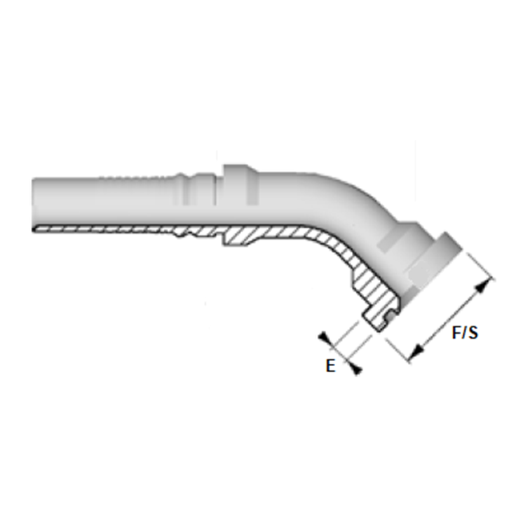 Embout interlock 45° à bride 6000 PSI