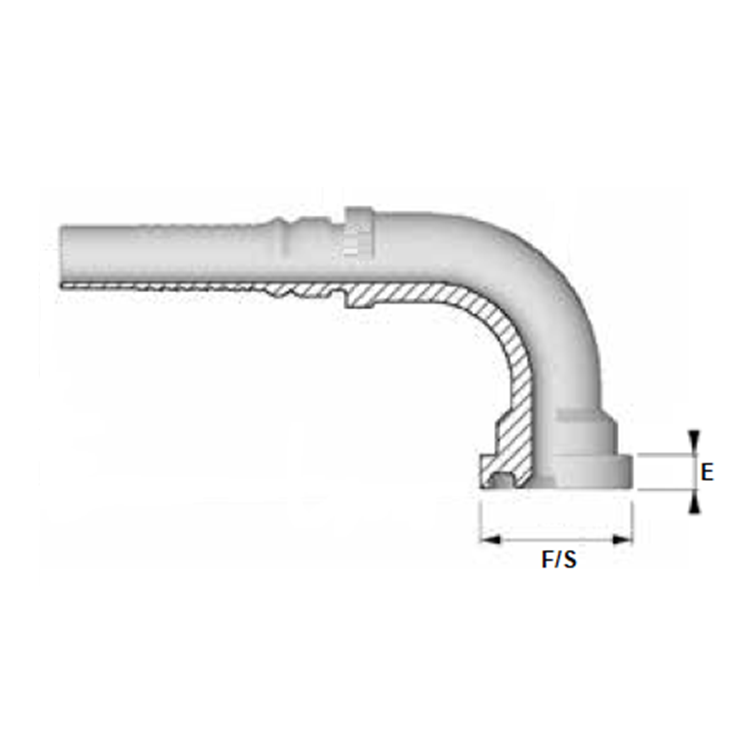 Embout interlock 90° à bride 3000 PSI