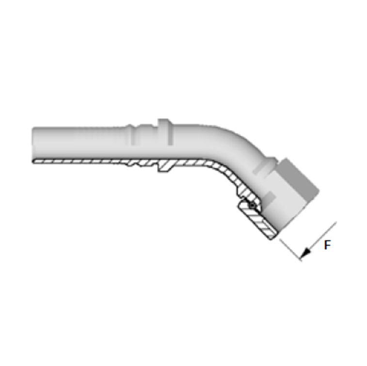 Embout interlock 45° femelle JIC
