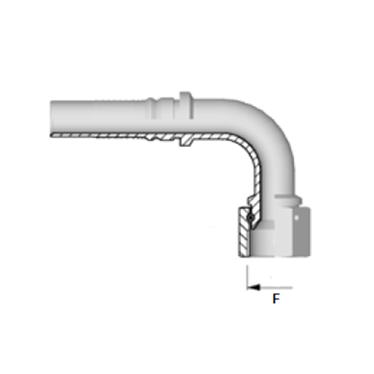 Embout interlock 90° femelle JIC