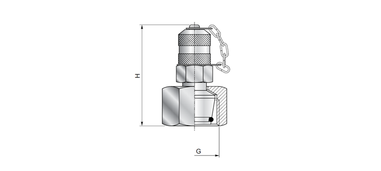 Prise de pression 16x200 implantation femelle DIN (L et S) INOX
