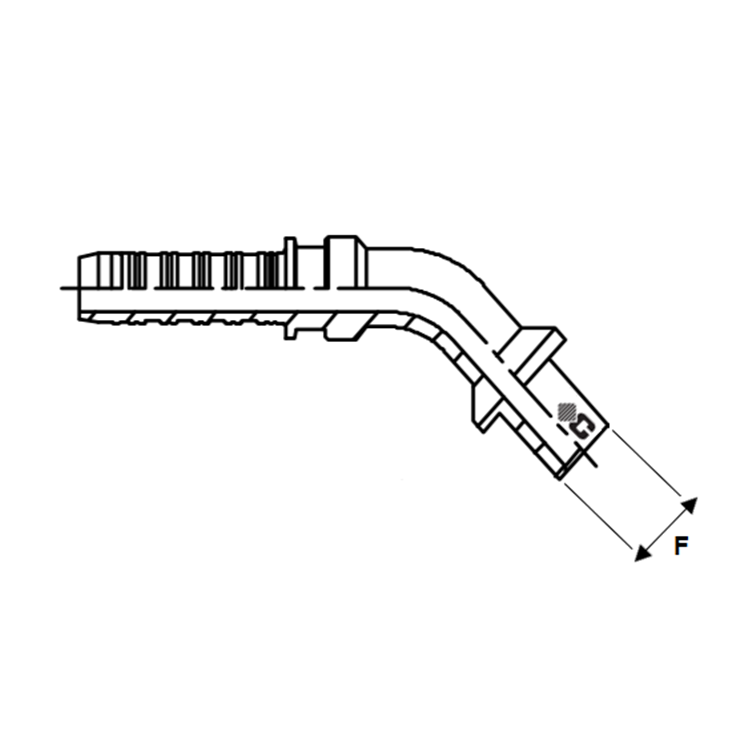 Embout à sertir 45° tube MÉTRIQUE LISSE