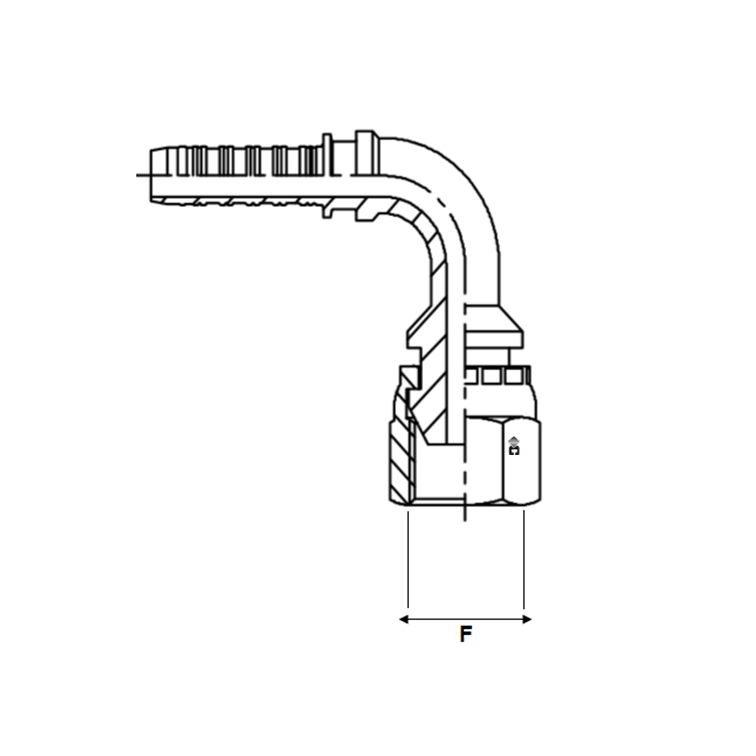 Embout à sertir 90° femelle BSP - écrou serti