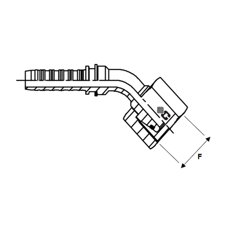 Embout à sertir 45° femelle DIN S