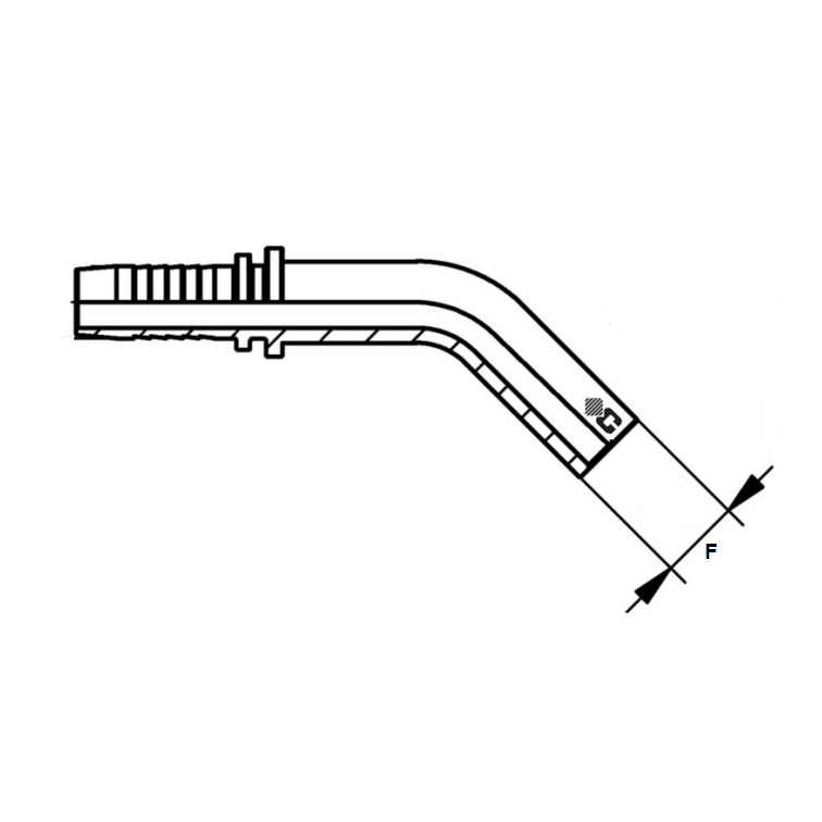 Embout LISSE GAZ 45°