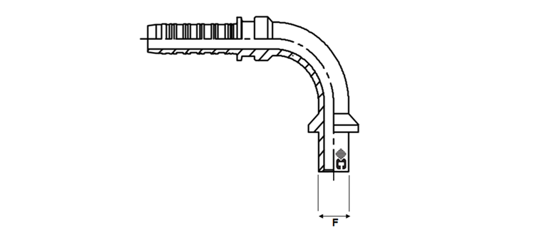 Embout à sertir 90° tube métrique lisse inox