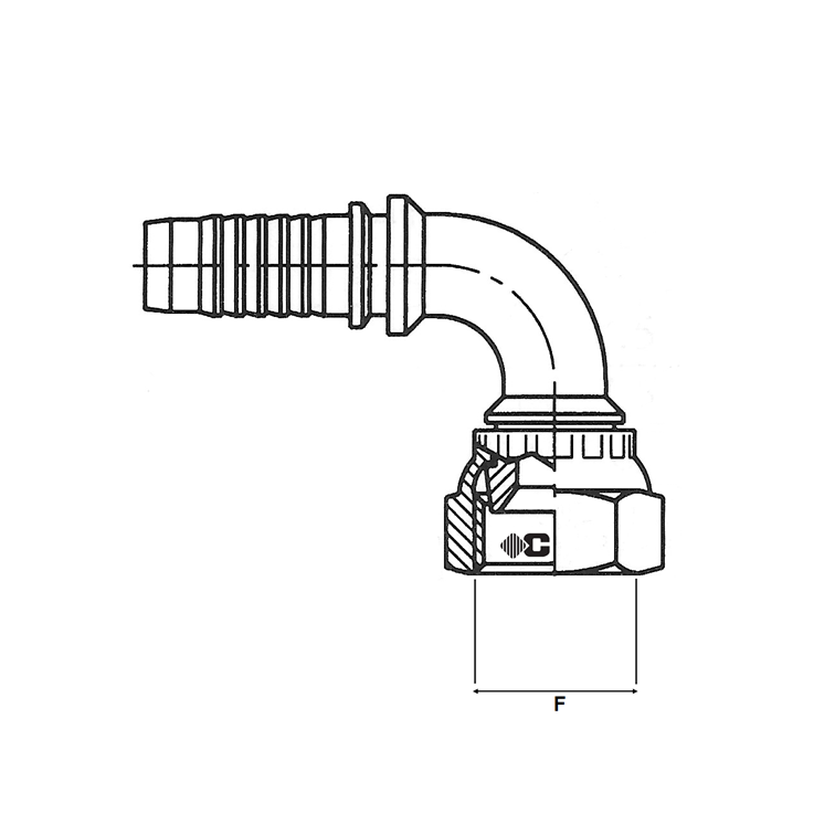 Embout à sertir 90° femelle JIS