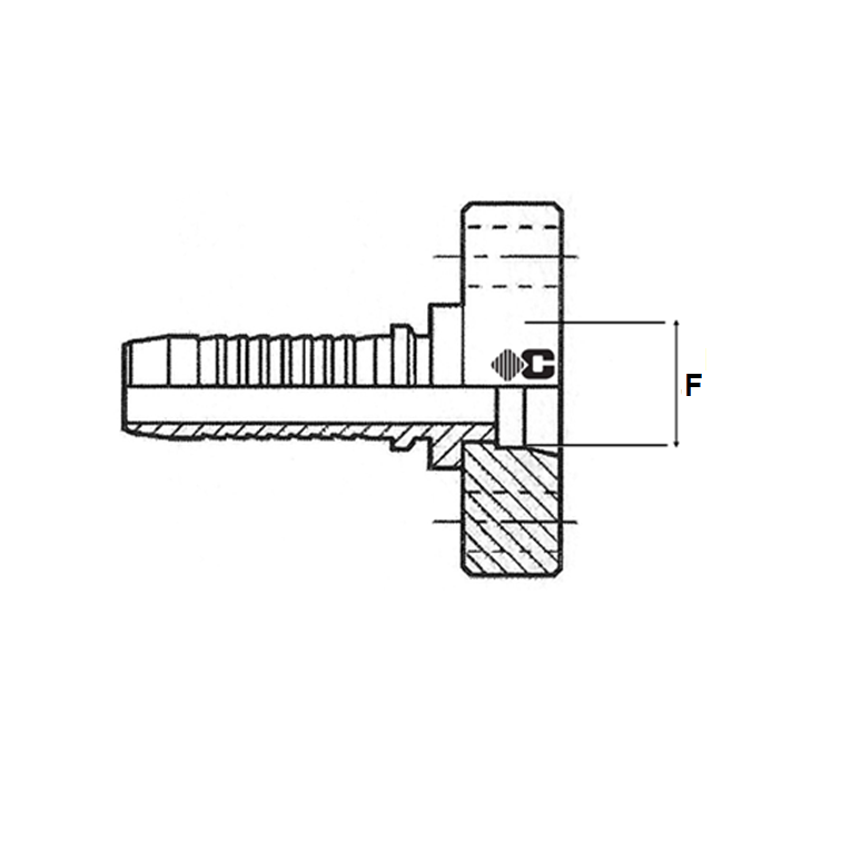 Embout à sertir à bride POCLAIN male