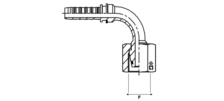 Embout à sertir 90° femelle DIN L inox