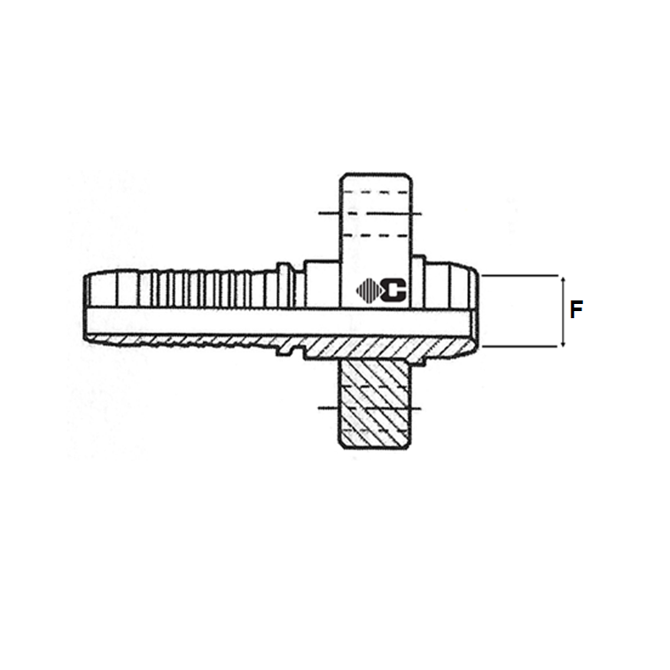 Embout à sertir à bride POCLAIN tournante