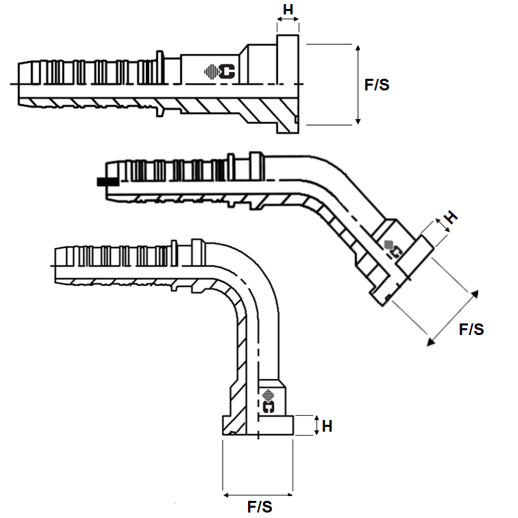 Embout à sertir à bride KOMATSU