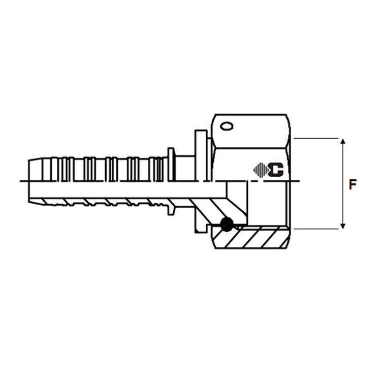 Embout à sertir femelle JIC - écrou à jonc