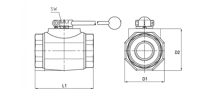 Vanne acier forge haute pression 2 voies DN32 à 50
