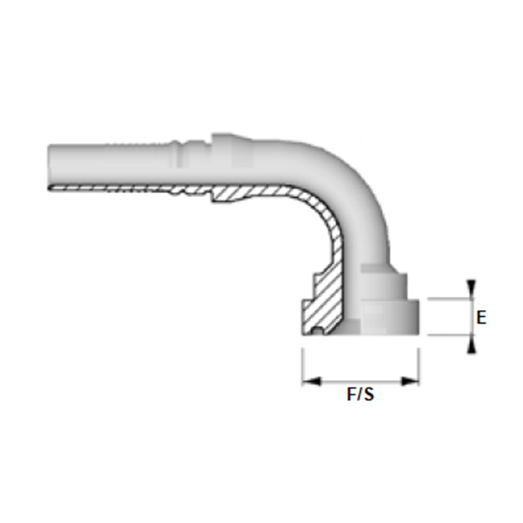 Embout interlock 90° à bride type CATER