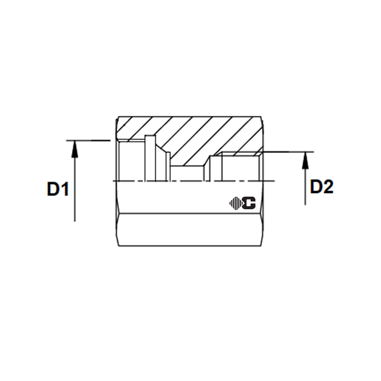 Adapteur femelle JIC x femelle GAZ 1/4