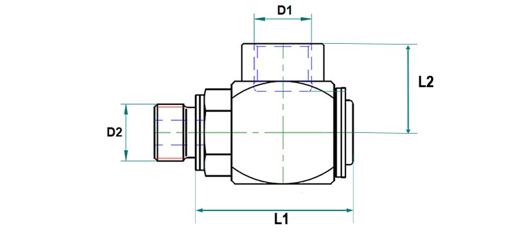 Racc tournant 90° GAZ male x femelle