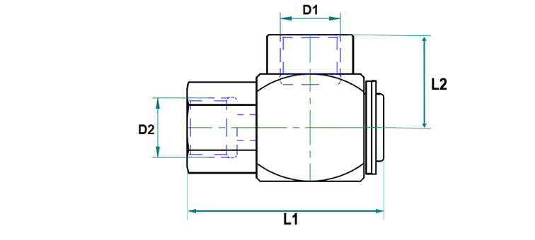 Racc tournant 90° GAZ femelle x femelle