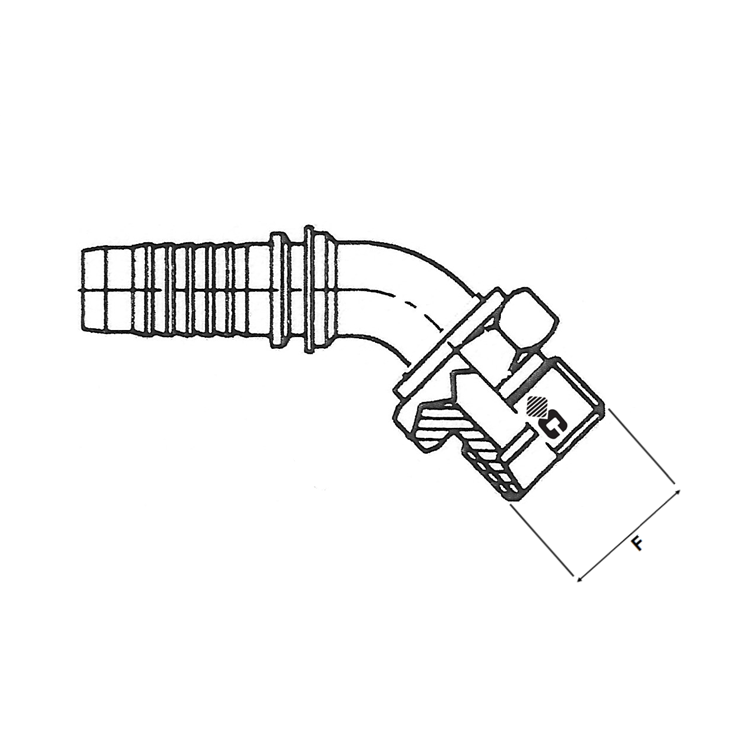 Embout à sertir 45° male DIN L