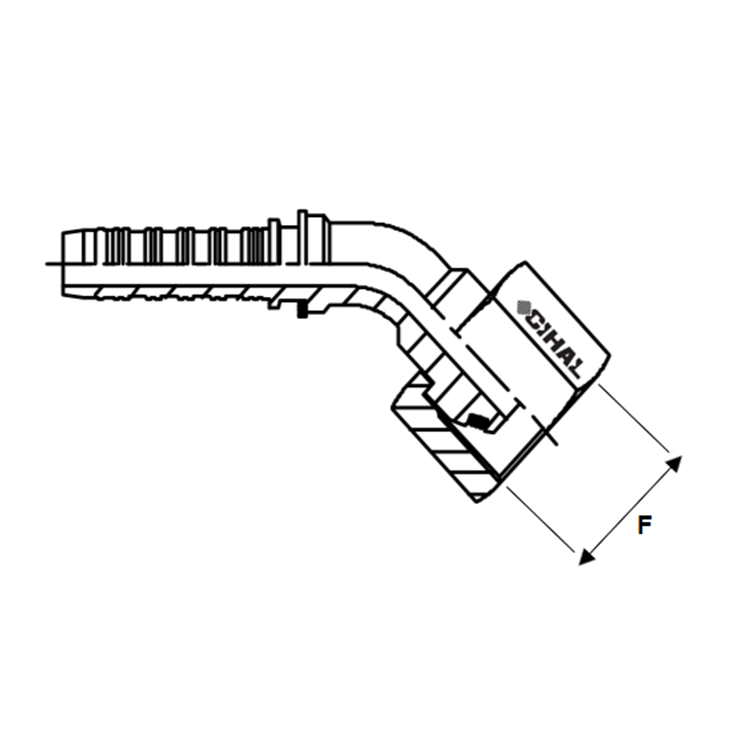 Embout à sertir 45° femelle BSP - écrou à voile