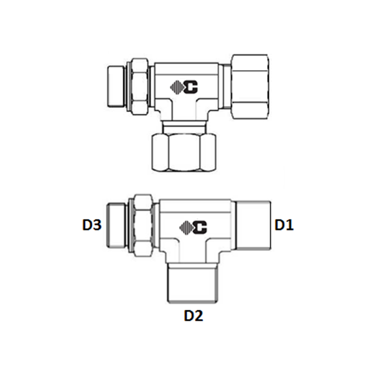 Te male renversé GAZ cylindrique série L et S