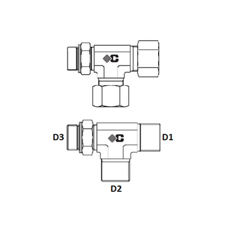 Te male renversé MÉTRIQUE cylindrique série L et S