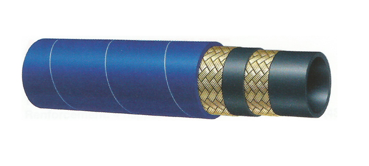 Tuyau 2 tresses acier haute température bleu Alfagomma