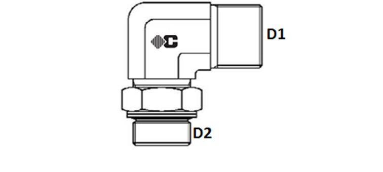 Coude male UNF 90° série L et S
