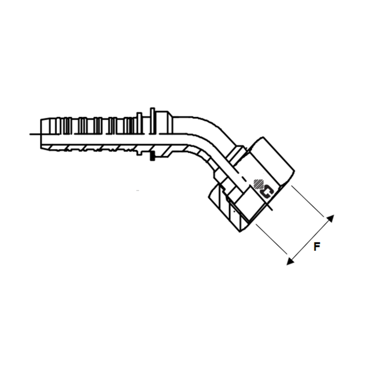 Embout à sertir femelle BSP fond plat 45°