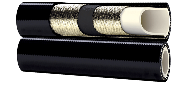 Tuyau thermoplastique jumelé 2 tresses acier 2W