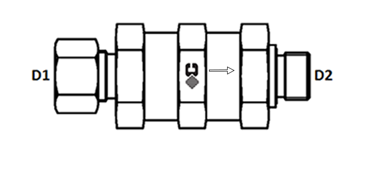 Clapet anti retour male série L et S x GAZ cylindrique