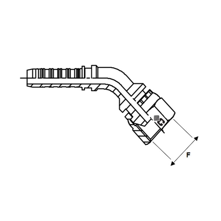 Embout à sertir 45° femelle BSP - écrou serti inox