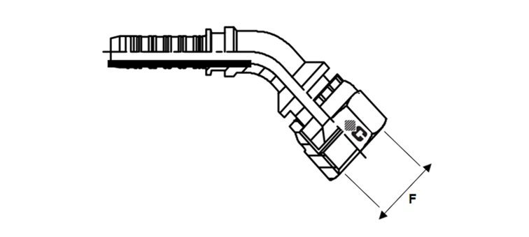 Embout à sertir 45° femelle JIC - écrou serti inox