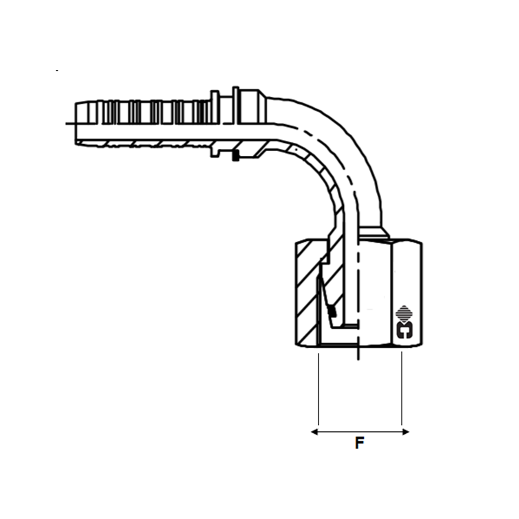 Embout à sertir 90° femelle DIN S inox