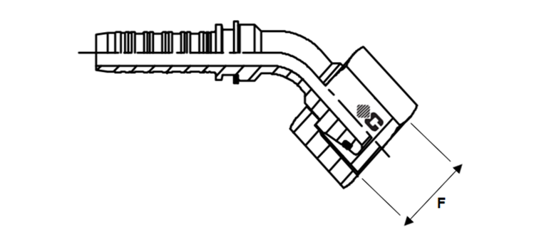 Embout à sertir 45° femelle DIN L inox