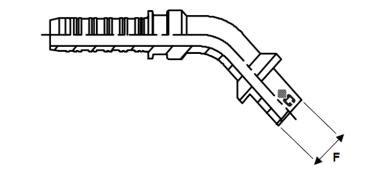Embout à sertir 45° tube métrique lisse inox