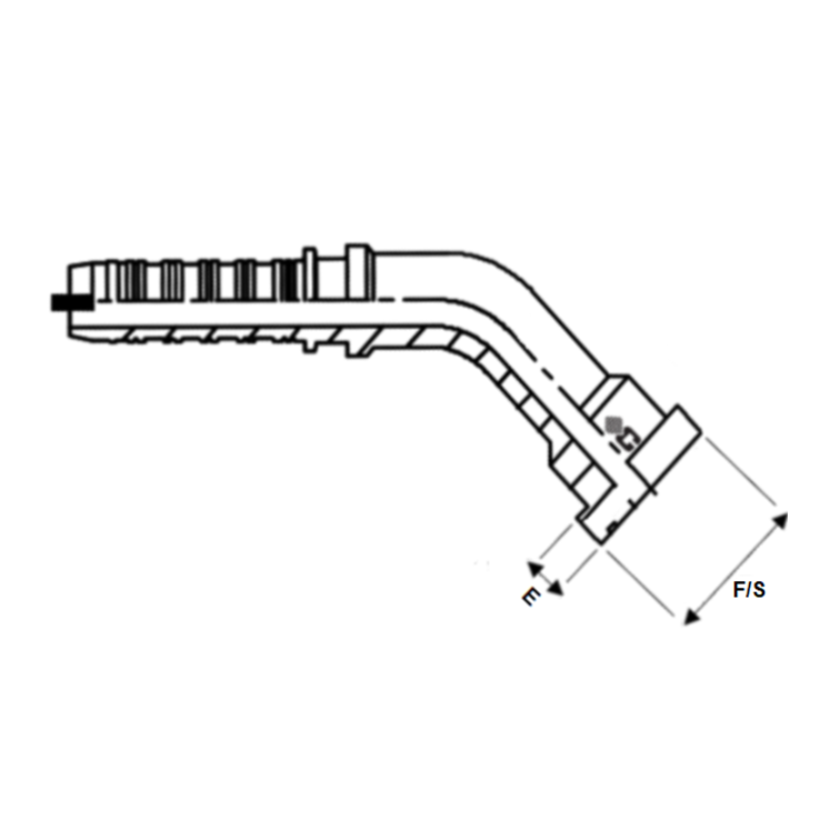 Embout à sertir 45° bride 3000 PSI inox