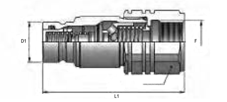 Coupleur à fond plat male acc sous pression
