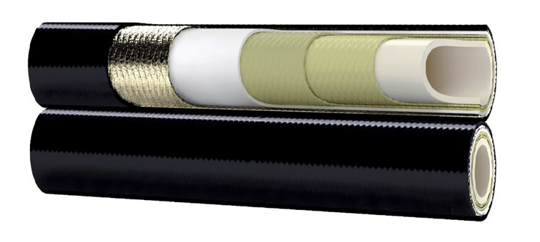 Tuyau thermoplastique jumelé tresse aramide + acier 1AW